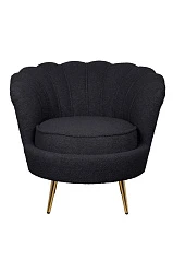 фото Низкое кресло ракушка Pearl Black Boucle